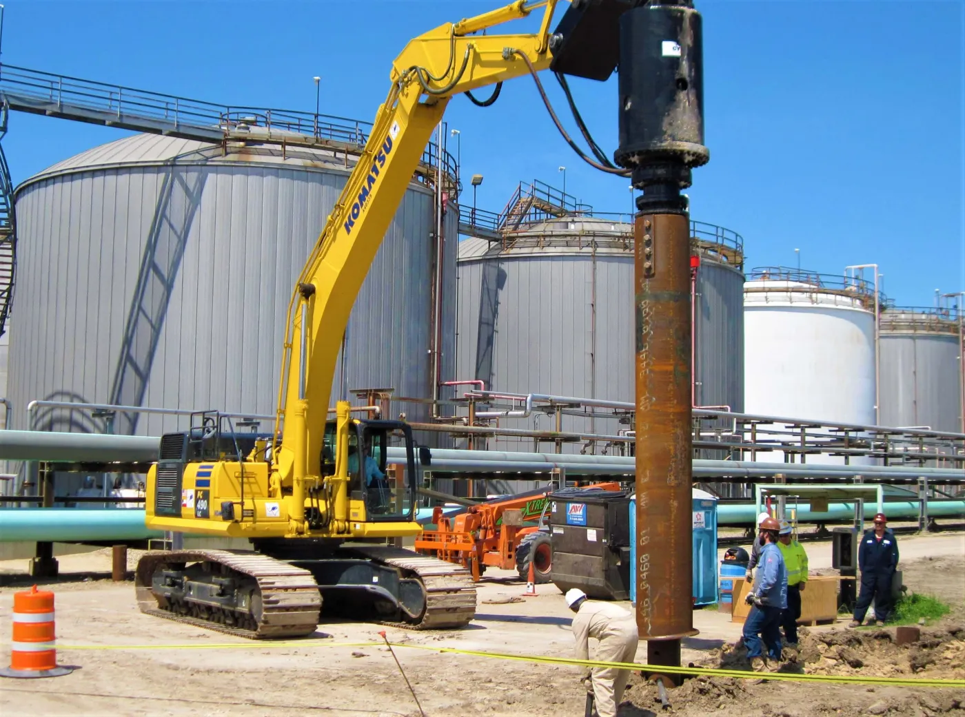 Installing helical piles for a foundation