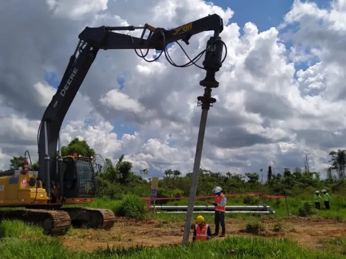 Installing helical piles