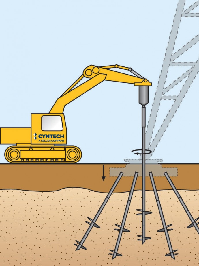 Helical piles illustration
