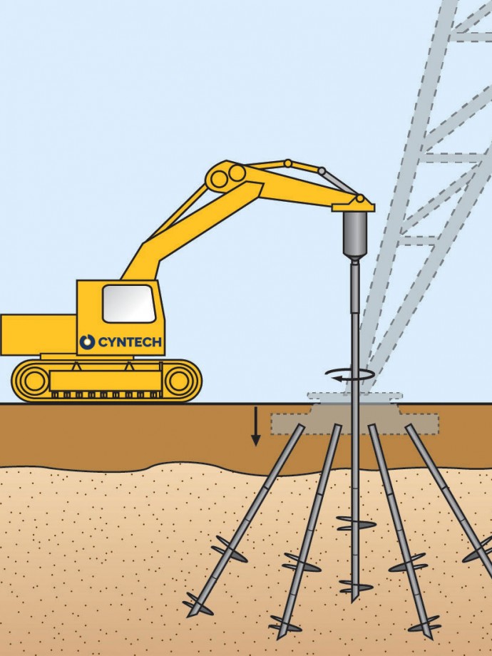Helical piles illustration