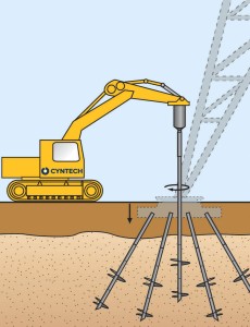 Helical piles illustration